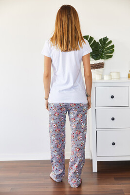 Beyaz Baskılı Pijama Takımı 0YXK8-43681-01 - 2