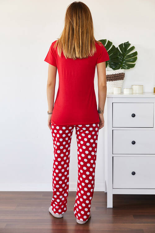 Kırmızı Baskılı Pijama Takımı 0YXK8-43696-04 - 2