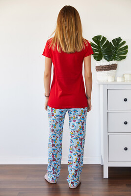 Kırmızı Baskılı Pijama Takımı 0YXK8-43697-04 - 2