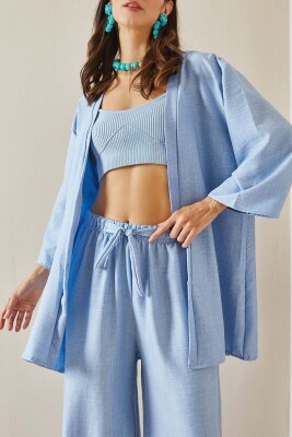 Bebe Mavisi Dokulu Oversize Kimono 5YXK4-48650-55 - 1