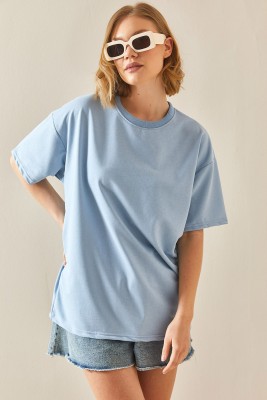 Bebe Mavisi Oversize Basic Tişört 3YXK1-47087-55 - 2