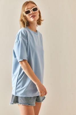 Bebe Mavisi Oversize Basic Tişört 3YXK1-47087-55 - 3