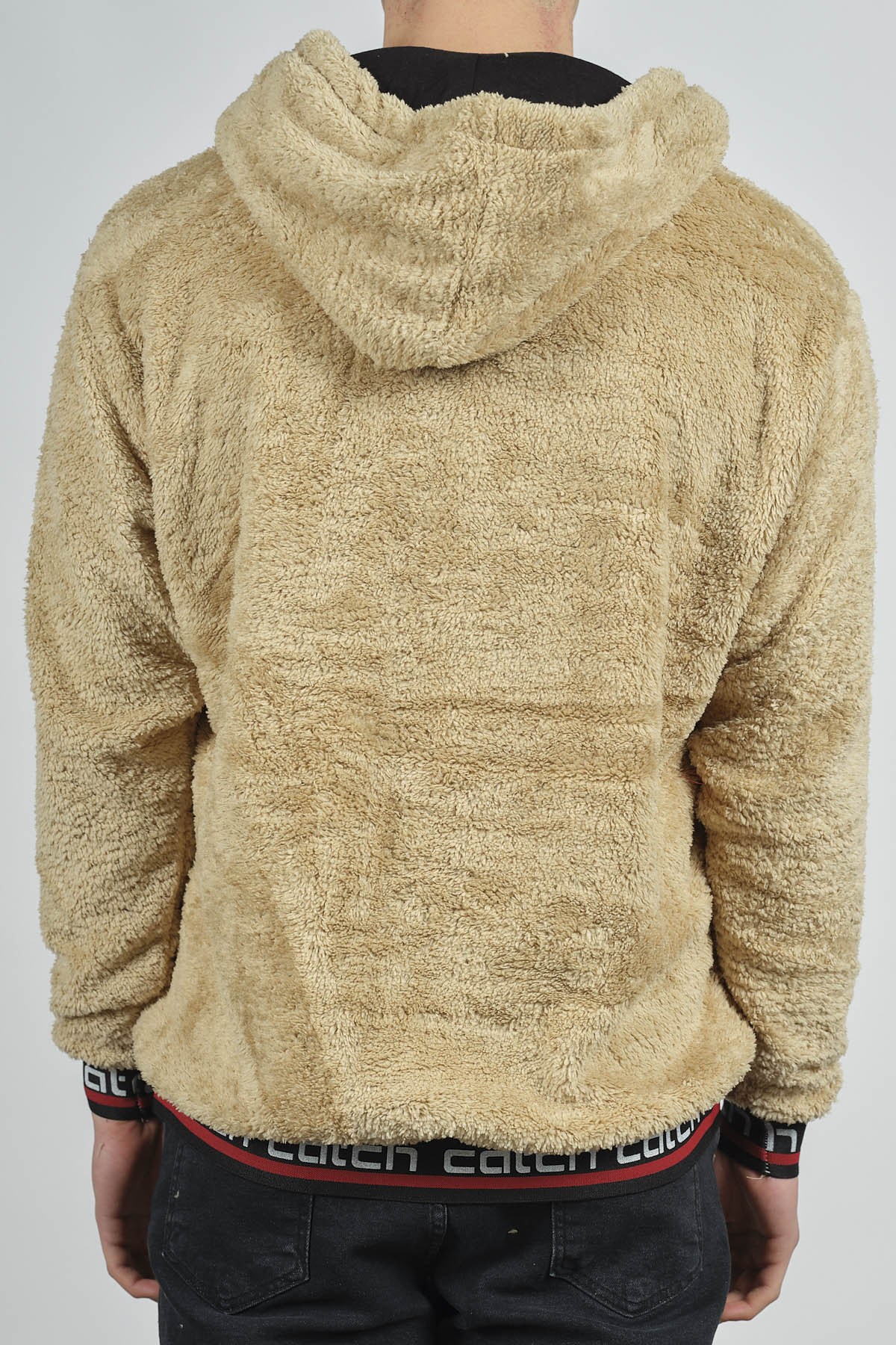 Bej Kanguru Cepli Peluş Sweatshirt 1KXE8-44270-25 - 3
