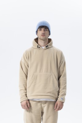 Bej Oversize Kapüşonlu Polar Sweatshirt 2KXE8-45511-25 - 1
