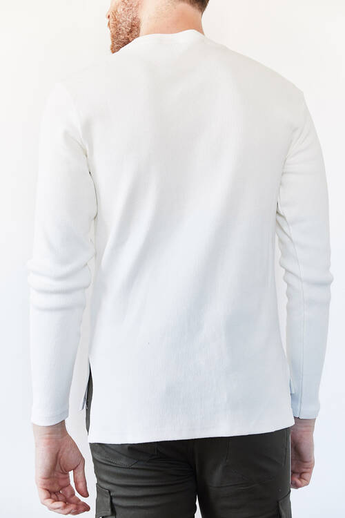 Beyaz Arkası Uzun Basic Sweatshirt 0YXE8-44042-01 - 2