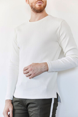 Beyaz Arkası Uzun Basic Sweatshirt 0YXE8-44042-01 