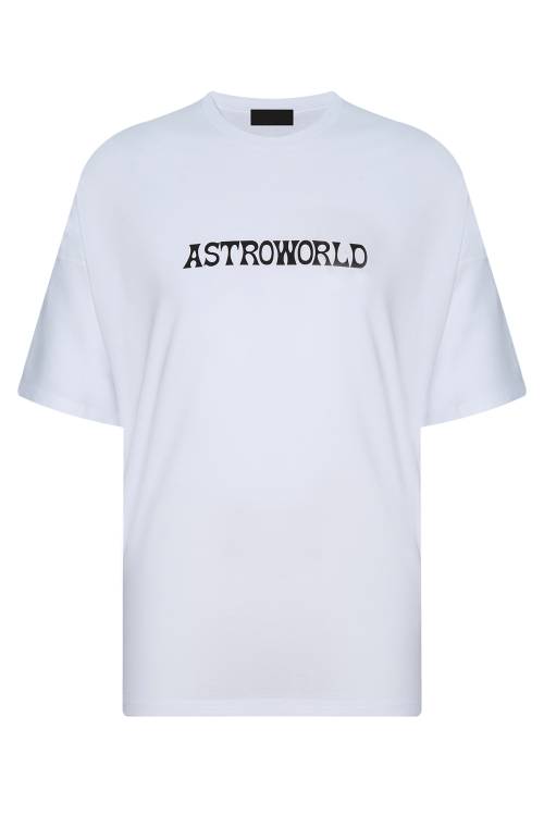 Beyaz Astronot Baskılı Oversize Tişört 2YXE2-45991-01 - 3