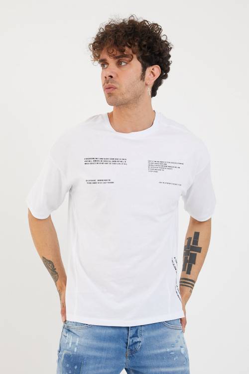 Beyaz Baskılı Oversize Tişört 1YXE1-44877-01 - 2