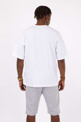 Beyaz Baskılı Oversize Tişört 1YXE1-45113-01 - 3