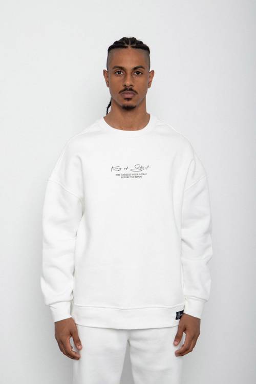 Beyaz Baskılı Sweatshirt 2KXE8-45406-01 - 2
