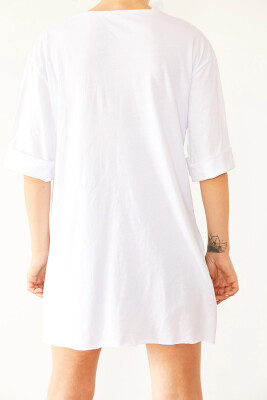 Beyaz Boyfriend Basic Tişört 2YXK1-46087-01 - 2