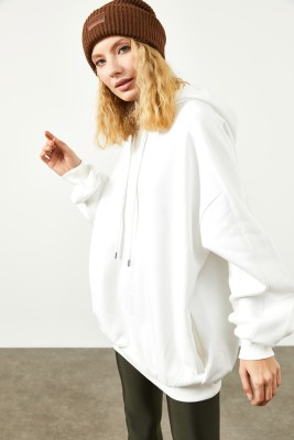 Beyaz Cepli Oversize Sweatshirt 2KXK8-45508-01 - 4