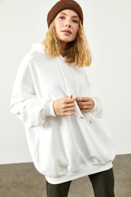 Beyaz Cepli Oversize Sweatshirt 2KXK8-45508-01 - 6