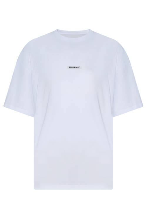 Beyaz Essentials Aksesuarlı Oversize Tişört 2YXE2-45973-01 - 1