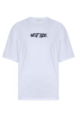 Beyaz Essentials Arkası Baskılı Oversize Tişört 2YXE2-45970-01 - 3