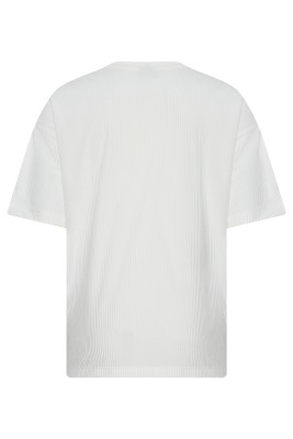 Beyaz Freedom Nakışlı Fitilli Oversize Tişört 2YXE2-45986-01 - 3