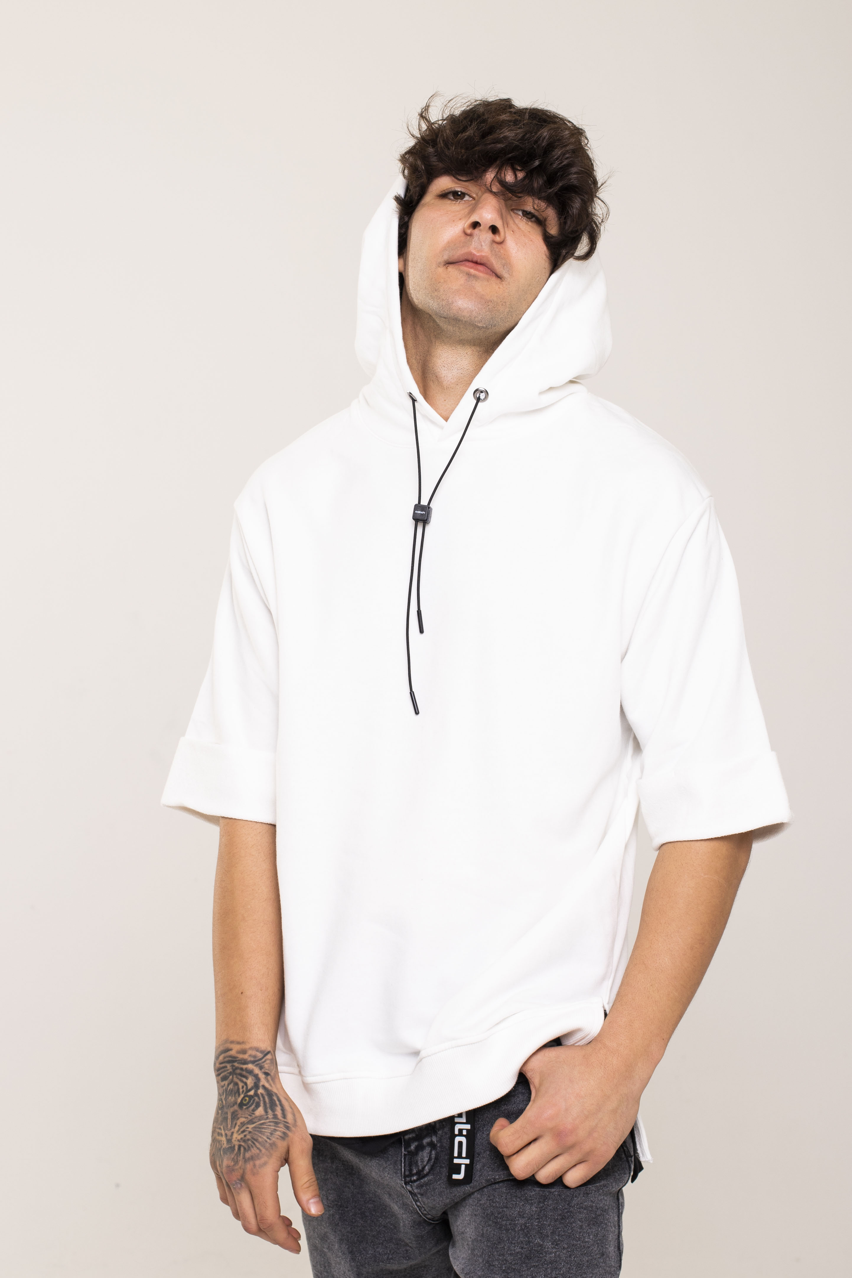Beyaz Kısa Kollu Sweatshirt 1KXE8-44515-01 - 3