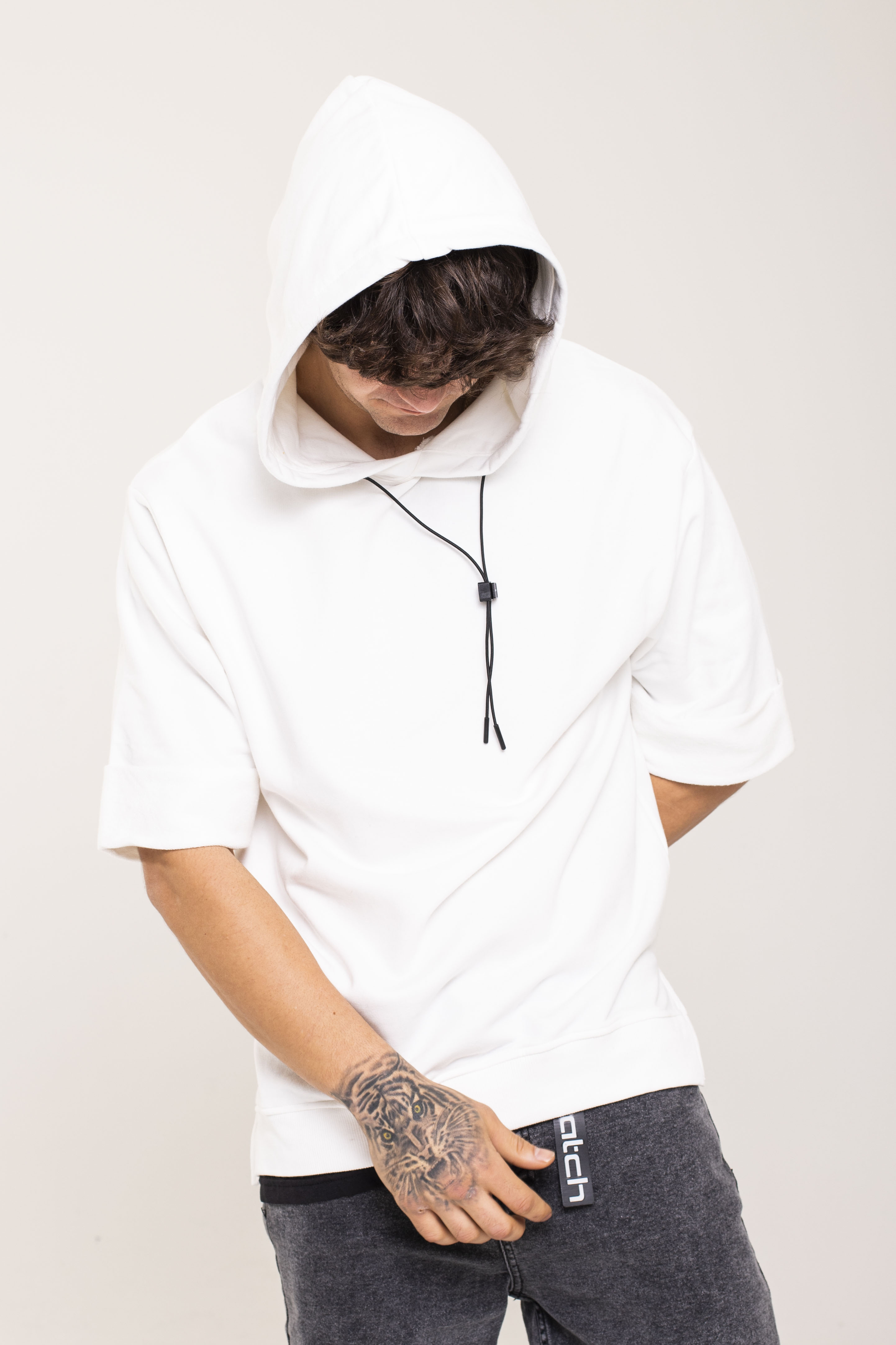 Beyaz Kısa Kollu Sweatshirt 1KXE8-44515-01 - 4