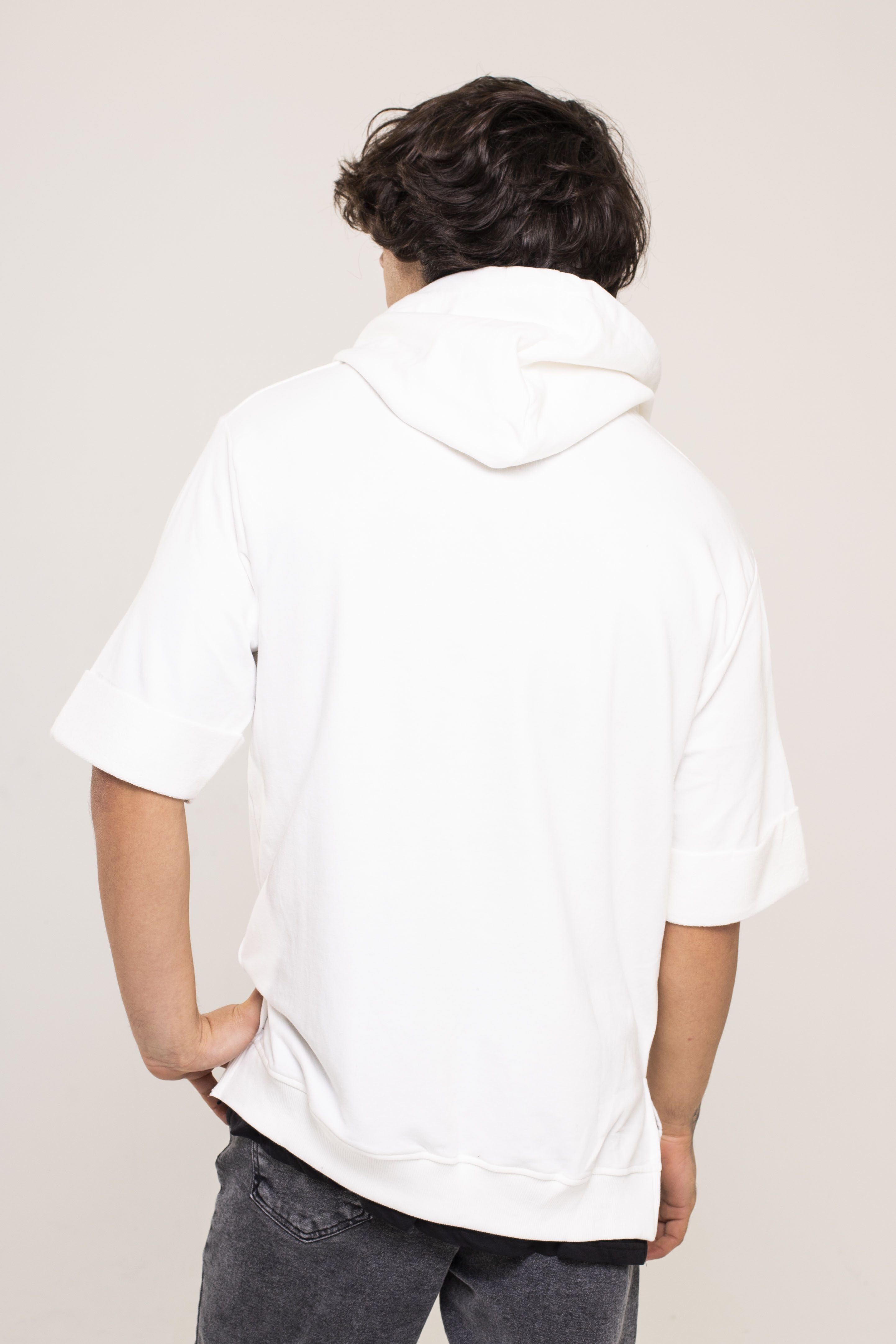 Beyaz Kısa Kollu Sweatshirt 1KXE8-44515-01 - 8