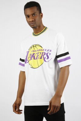 Beyaz Lakers Baskılı Oversize Tişört 1YXE1-44918-01 - 1