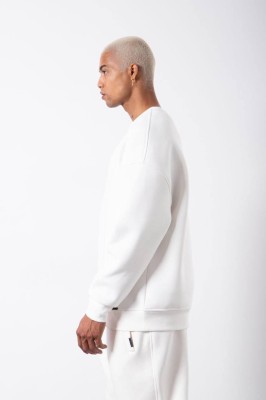 Beyaz Organik Pamuklu Şardonlu Oversize Sweatshirt 3KXE8-46416-01 - 3