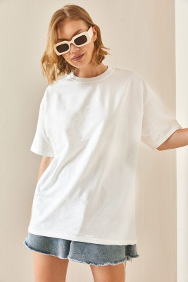 Beyaz Oversize Basic Tişört 3YXK1-47087-01 