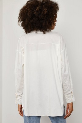 Beyaz Oversize Gömlek 1YXK2-45265-01 - 8