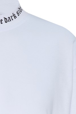 Beyaz Ribanalı & Yazı Detaylı Oversize Tişört 2YXE2-45987-01 - 2