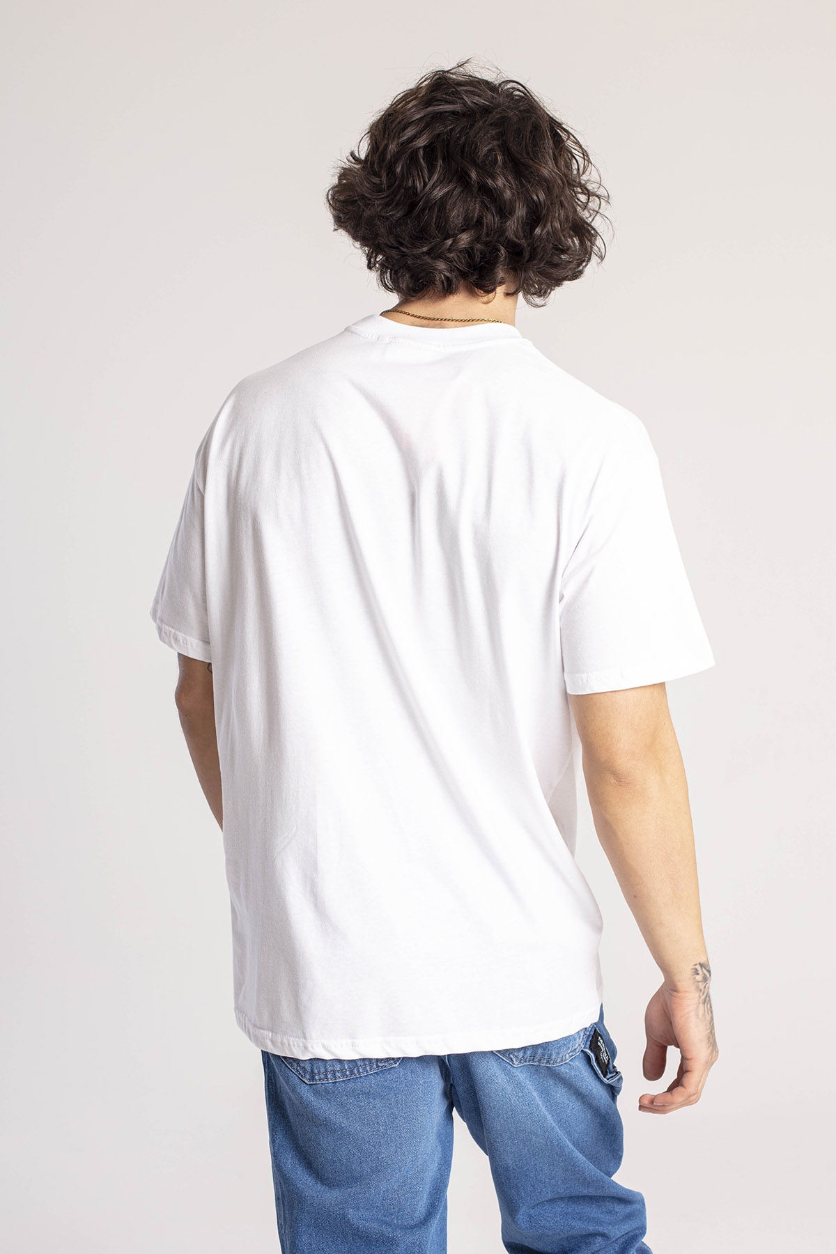 Beyaz Yakası Kalın Ribanalı Oversize Tişört 1KXE1-44667-01 - 8