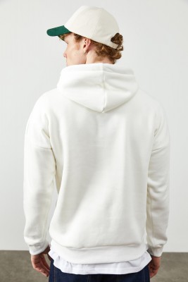 Beyaz Yazı Detaylı Kapüşonlı Sweatshirt 2KXE8-45356-01 - 8