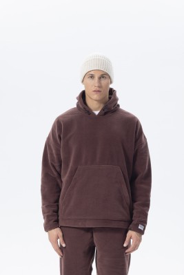 Bordo Oversize Kapüşonlu Polar Sweatshirt 2KXE8-45511-05 