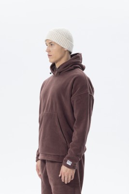 Bordo Oversize Kapüşonlu Polar Sweatshirt 2KXE8-45511-05 - 2