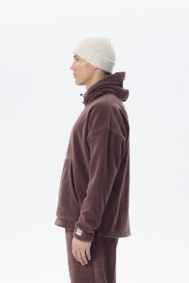 Bordo Oversize Kapüşonlu Polar Sweatshirt 2KXE8-45511-05 - 3
