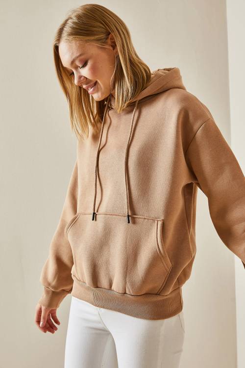 Camel Kanguru Cepli Kapüşonlü Sweatshirt 4KXK8-47607-53 - 6