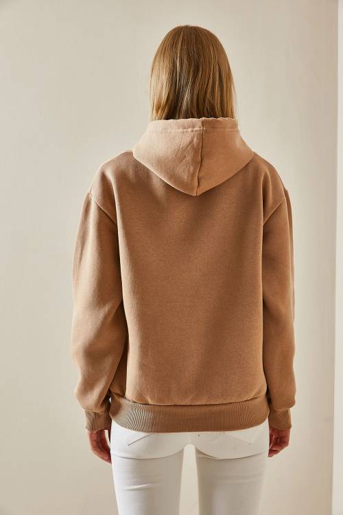 Camel Kanguru Cepli Kapüşonlü Sweatshirt 4KXK8-47607-53 - 7