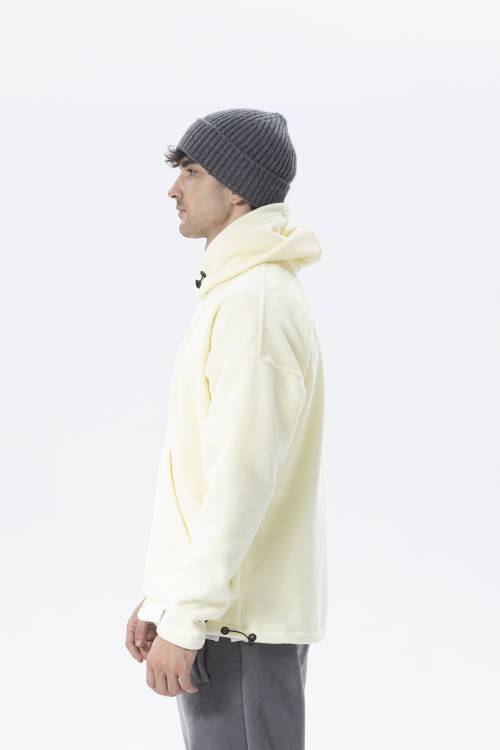 Ekru Oversize Kapüşonlu Polar Sweatshirt 2KXE8-45511-52 - 3