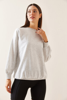 Gri Bisiklet Yaka Sweatshirt 5YXK8-48918-03 - 5