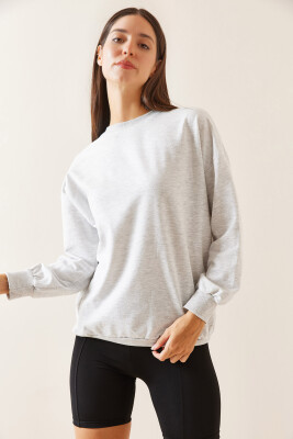 Gri Bisiklet Yaka Sweatshirt 5YXK8-48918-03 - 7