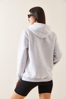 Gri Kapüşonlu & Kanguru Cepli Sweatshirt 5YXK8-48914-03 - 6