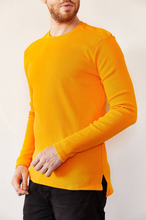 Hardal Arkası Uzun Basic Sweatshirt 0YXE8-44042-37 - 2