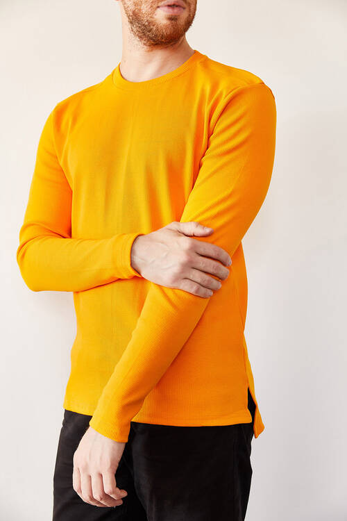 Hardal Arkası Uzun Basic Sweatshirt 0YXE8-44042-37 - 1