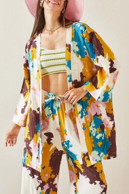 Hardal Batik Desenli Kimono 5YXK4-48830-37 - XHAN