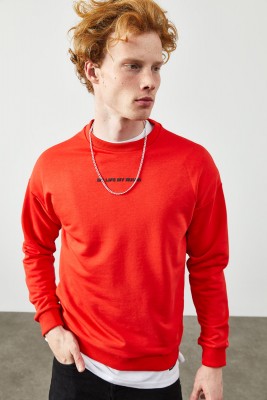 Kırmızı Arkası Baskılı Sweatshirt 2KXE8-45352-04 - 3