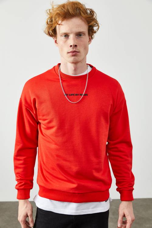 Kırmızı Arkası Baskılı Sweatshirt 2KXE8-45352-04 - 7