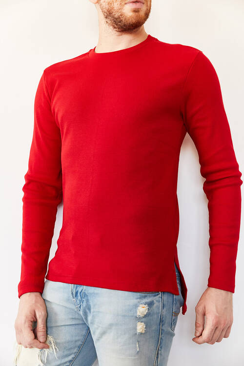 Kırmızı Arkası Uzun Basic Sweatshirt 0YXE8-44042-04 - 2