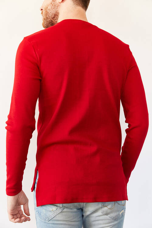 Kırmızı Arkası Uzun Basic Sweatshirt 0YXE8-44042-04 - 3
