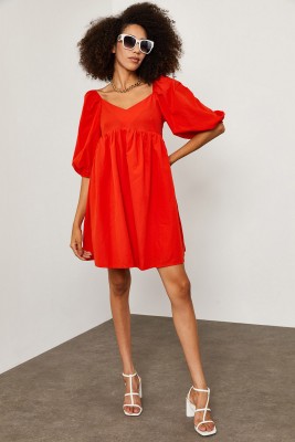 Kırmızı Elbise 1YXK6-45258-04 - 5
