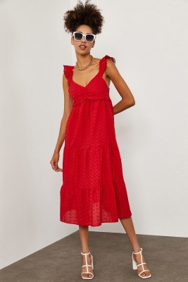 Kırmızı MidiBoy Brode Elbise 1YXK6-45255-04 - 3