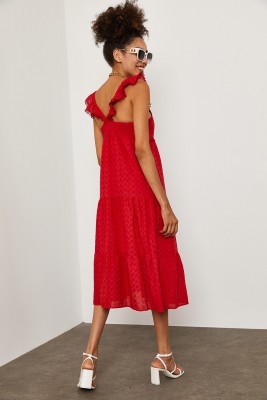 Kırmızı MidiBoy Brode Elbise 1YXK6-45255-04 - 8