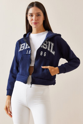 Lacivert Kapüşonlu & Baskılı Sweatshirt 5YXK8-48911-14 - 2